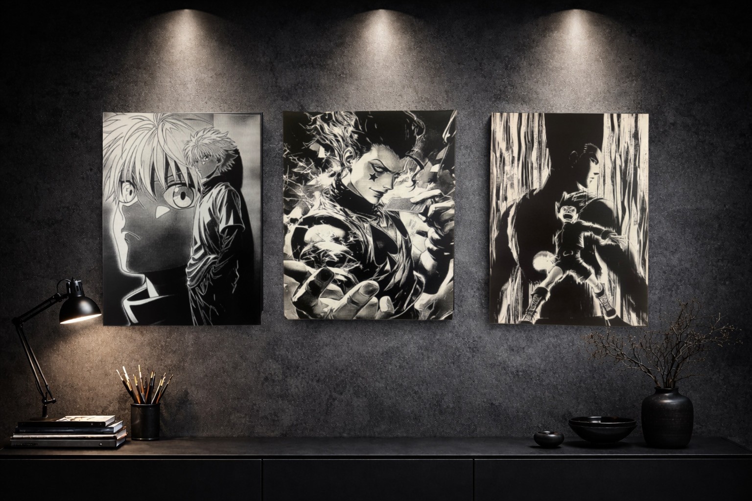 Affiche Killua Hunter x Hunter noir et blanc 30x40 cm pour décorer votre coin gaming - 3