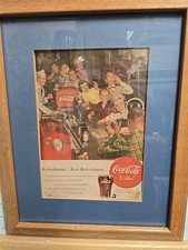 Vintage 1950 Coca-Cola “Refreshment… Real Refreshment” Framed Magazine Ad