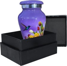 BOLD DIVINE Handcrafted Hummingbird Cremation Urn for Adults Small, Purple