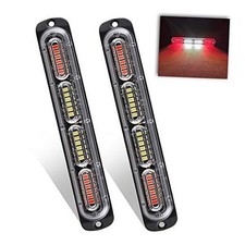 Emergency Warning Strobe Lights Universal 2 Pack 24 Led 72w Redwhitered