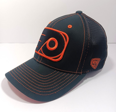 Philadelphia Flyers Trucker Hat Cap Old Time Hockey Men's Flex Fit Large Black