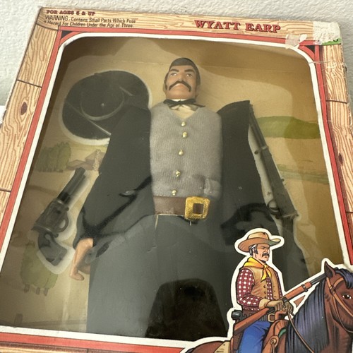 Wyatt Earp 1993 Modellino Vintage Frontier Heroes 12" Posable #93107 Azione Nuovo - Foto 13 di 13