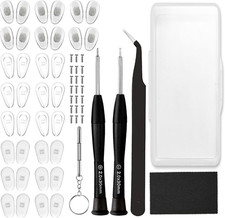 18 Pairs Eyeglass Nose Pads, Eyeglasses Repair Kit with Screwdrivers, Nose Pa...