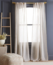 NWOT Quince European Linen Sheer Curtains 48” X 84” Set 2 Flax