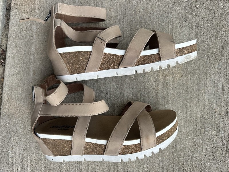 Women's Josef Seibel Quinn 05 Sandals Leather Comfort Size EU 40 US 9 Beige