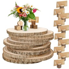 10 PCS 8-9 Inch Large Wood Slices for Centerpieces, with Table 10pcs8-9IN