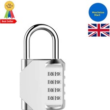 Heavy Duty Combination Lock, Weather-Resistant & Resettable 4-Digit Code Padlock