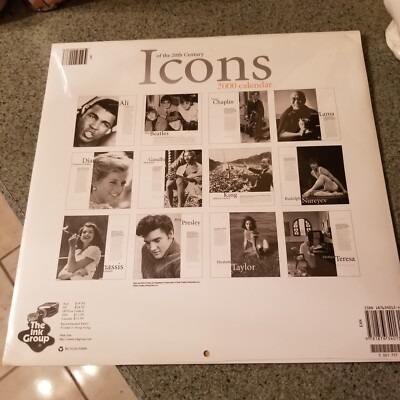 2000 Icons of the 20th Century Calendar - New/Sealed - Free