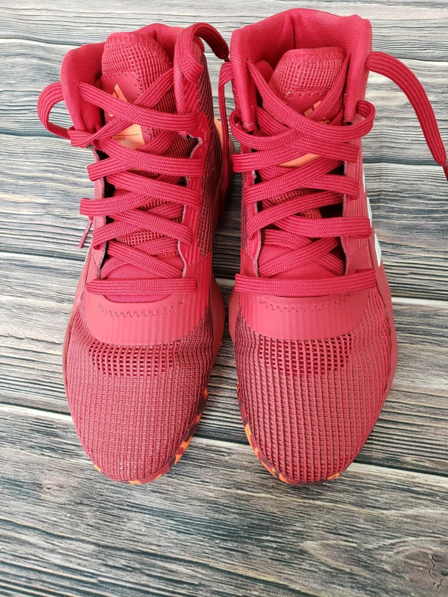 Size 8.5- adidas Pro Bounce 2019 Power Red Solar Orange- Excellent