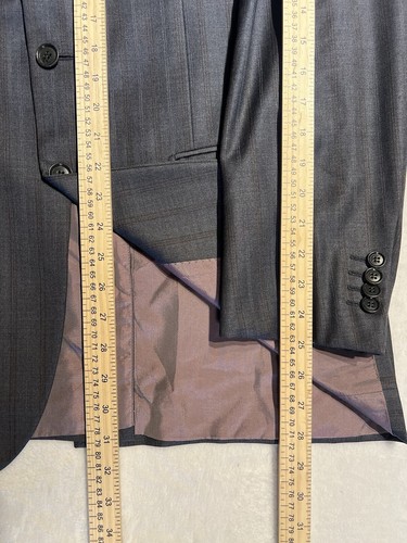 Pal Zileri 40R 32W Gray - Rust Purple Stripe 2 Piece Suit Jacket and Pants Set - Picture 11 of 17