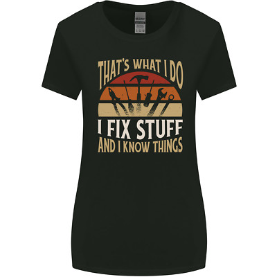 I Fix Stuff lustiges Elektriker Sparky Mechaniker Damen breiter geschnittenes T-Shirt