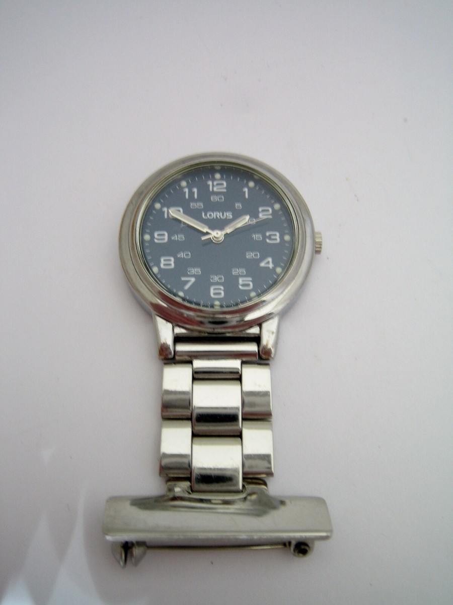 LORUS WATCH NURSES FOB WATCH BY SEIKO PC21-X027 STAINLESS STEEL