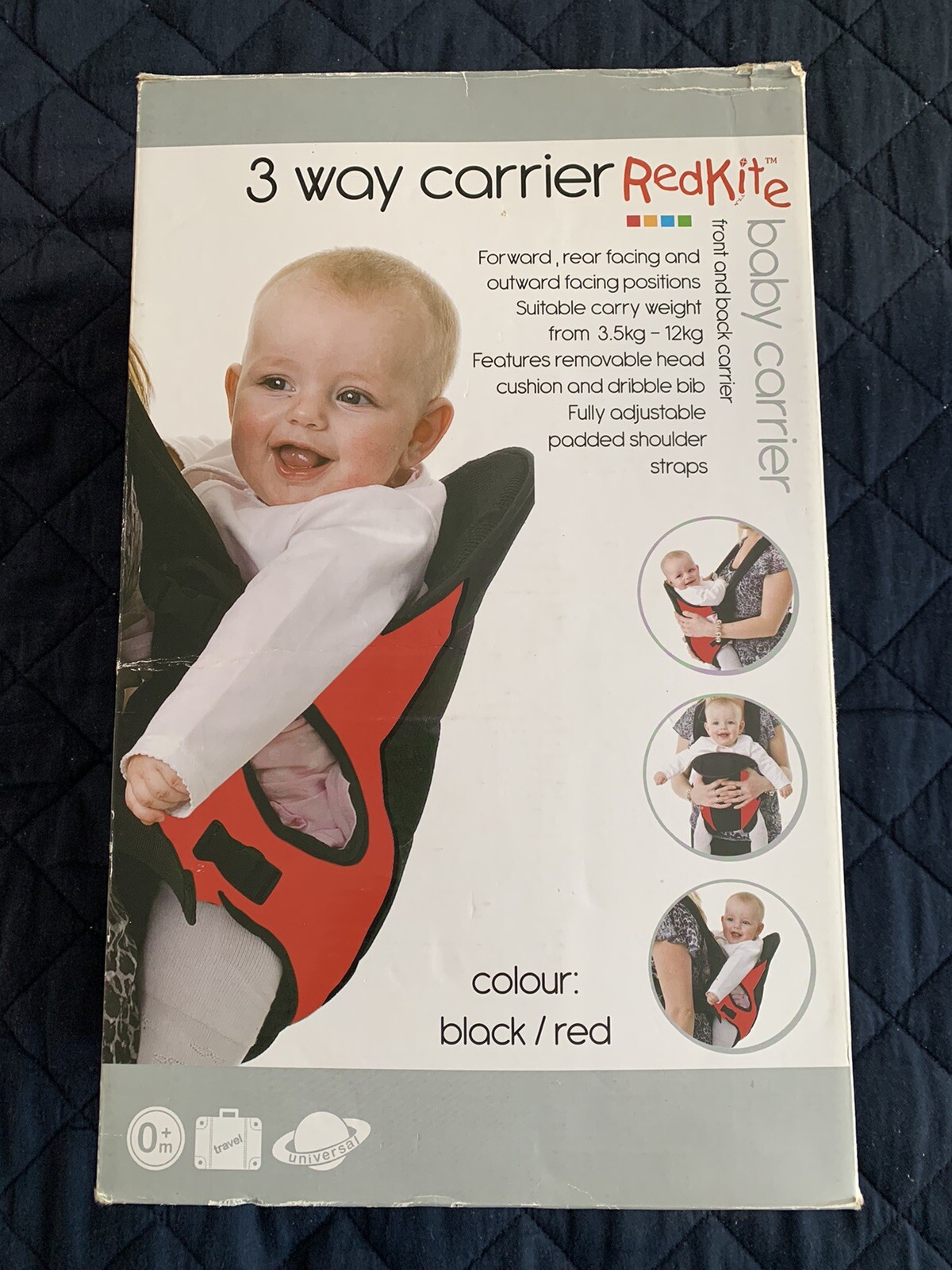 Red Kite 3 Way Baby Carrier Black Suitable for 3.5kg 12kg for sale