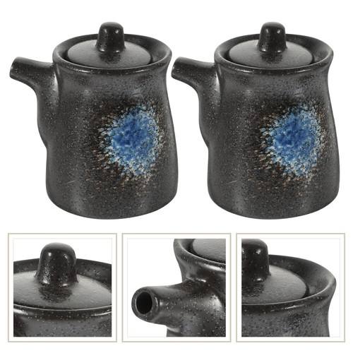 Set of 3 Sushi Dishes Soy Sauce Pot Liquid Seasoning Container Vinegar