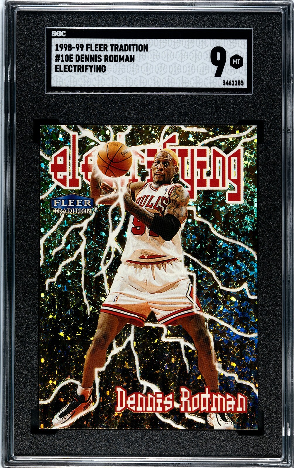 1998-99 FLEER TRADITION DENNIS RODMAN ELECTRIFYING INSERT RARE SGC 9 Case Hit