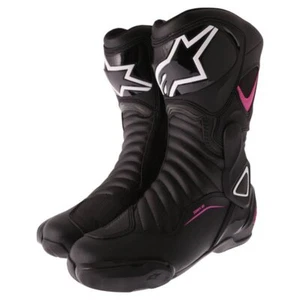 Alpinestars Stella SMX-6 V2 Motorcycle Boots Black Fuchsia White