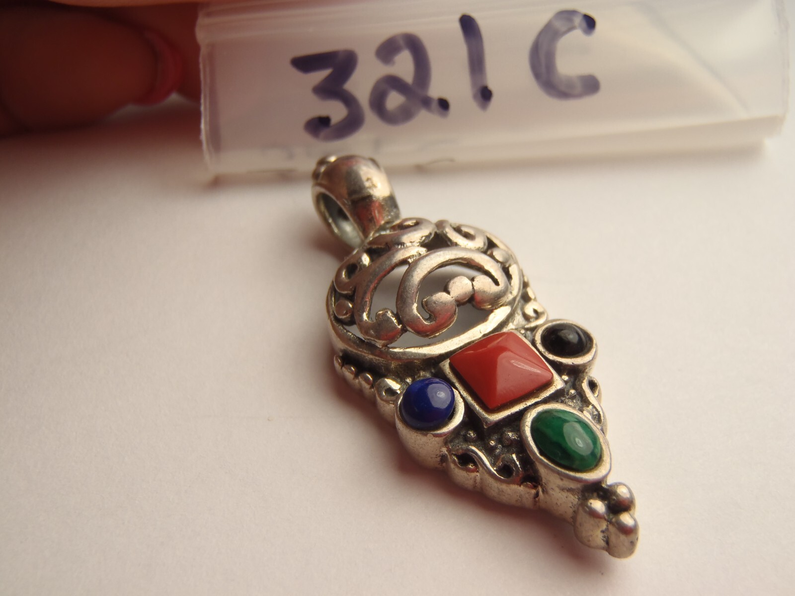 Solid Sterling Silver, 925, Pendant Multi Stone L… - image 12