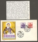 (AOP) Spain #943-44 1960 San Vincente de Paul FDC