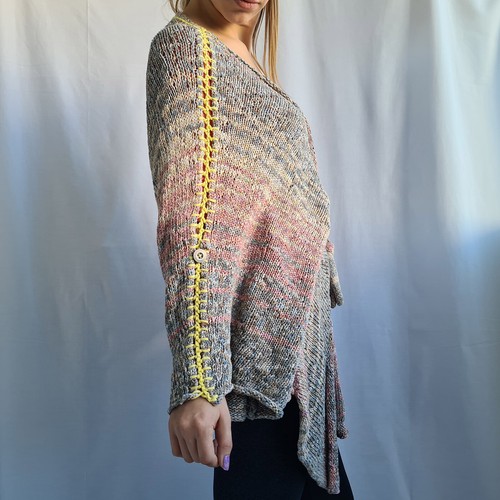Free People Womens Cardigan Size M Chunky Knit Cotton Belted Sweater Jumper - Picture 3 of 24