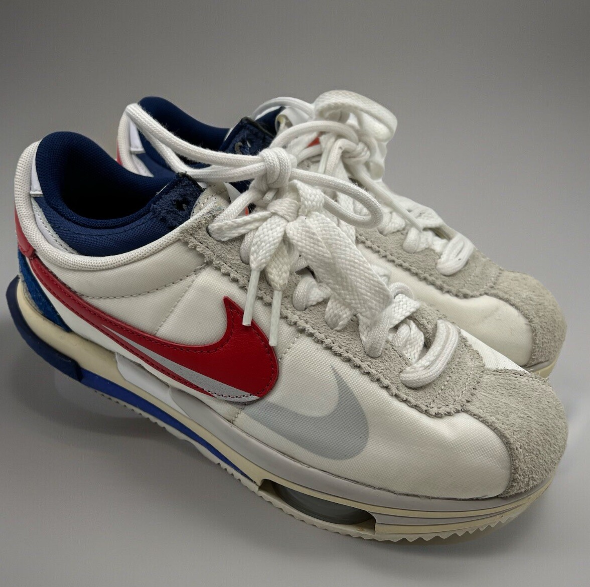 SACAI X NIKE Nike Sacai x Zoom Cortez SP Sneakers DQ0581 100 Bianco Università Rosso Uomo 5 37 5