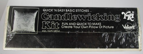 Valiant YKI Candlewicking Kit Tulips Circle Pillow Vintage Cream Cotton Muslin - Picture 4 of 8
