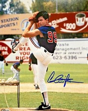 Charlie Sheen Signed 11x14 Major League Vaughn Pitching Photo Beckett Witnessed