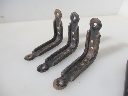 Vintage Iron Cistern Shelf Brackets Holders Shelve Shelving 4"D x3 / +2 - Picture 5 of 8