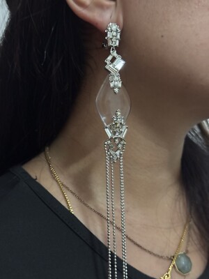 Alexis Bittar Silver and white statement earrings (message before purchase)