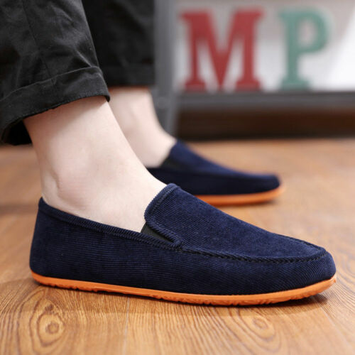 Mens/Summer Breathable Canvas Shoes Comfy Casual Driving Moccasins Loafers Flats - Picture 18 of 25