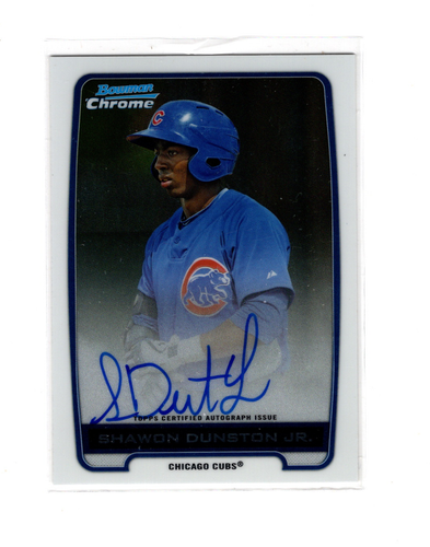 2012 Bowman Chrome Prospects Auto Shawon Dunston Jr #BCA-SD Auto Chicago Cubs