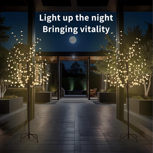 6FT 2-Pack Lighted Cherry Blossom Tree, 200 Warm White Fairy LED Lights, Indoor - Picture 5 of 9