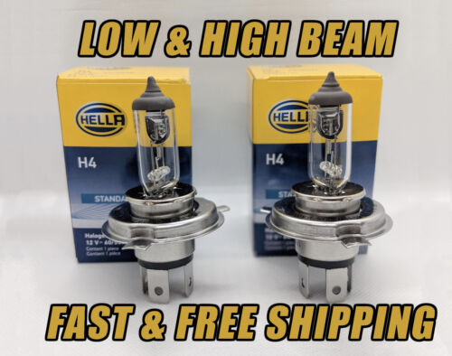 HELLA Headlight Bulbs HIGH & LOW Beam LONG LIFE Set of 2 9003 H4 Qty of 2 - Picture 1 of 1