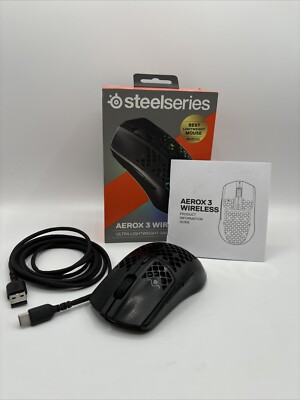 SteelSeries Aerox 3 Wireless - RGB Gaming-Mouse, Federleicht, 18.000 DPI - Onyx
