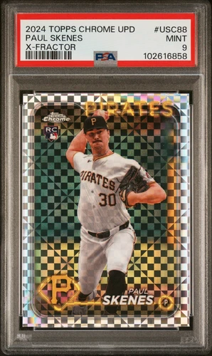2024 TOPPS CHROME UPDATE X-FRACTOR #USC88 PAUL SKENES ROOKIE RC PSA 9