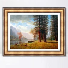 Framed Canvas Art Print The Hetch Hetchy Valley, California by Albert Bierstadt