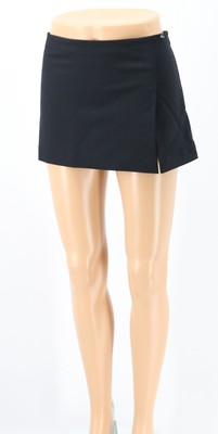 MIAOU WOMENS MICRO MINI SIDE SPLIT SKIRT UK S BLACK RRP £169 AD