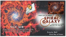 25-035, 2025, Spiral Galaxy First Day Cover, Digital Color Postmark, NGC 628, Pr