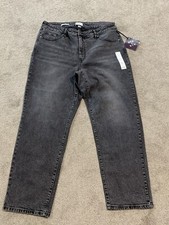 Ava  Viv 90s Straight Jeans Sz 17 Gray Wash High Rise Straight Hip  Thigh