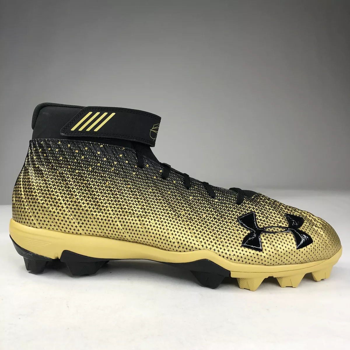 Under Armour Baseball Cleats 15 Gold Black Mens Bryce Harper 2 New