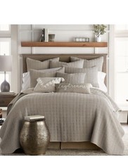 New Levtex Home Mills Waffle Taupe Full/ Queen Quilt Set 3pc