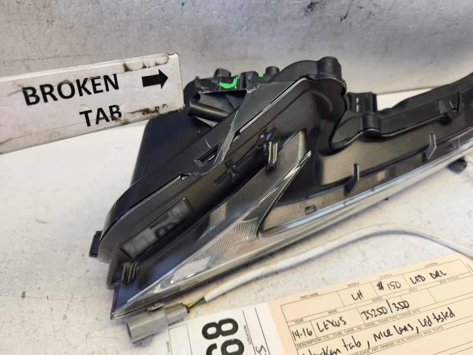 1 pestaña rota 2014 15 2016 LEXUS IS250 IS 350 LUZ ANTINIEBLA LED IZQUIERDA OEM AX72768 Foto 4 de 4