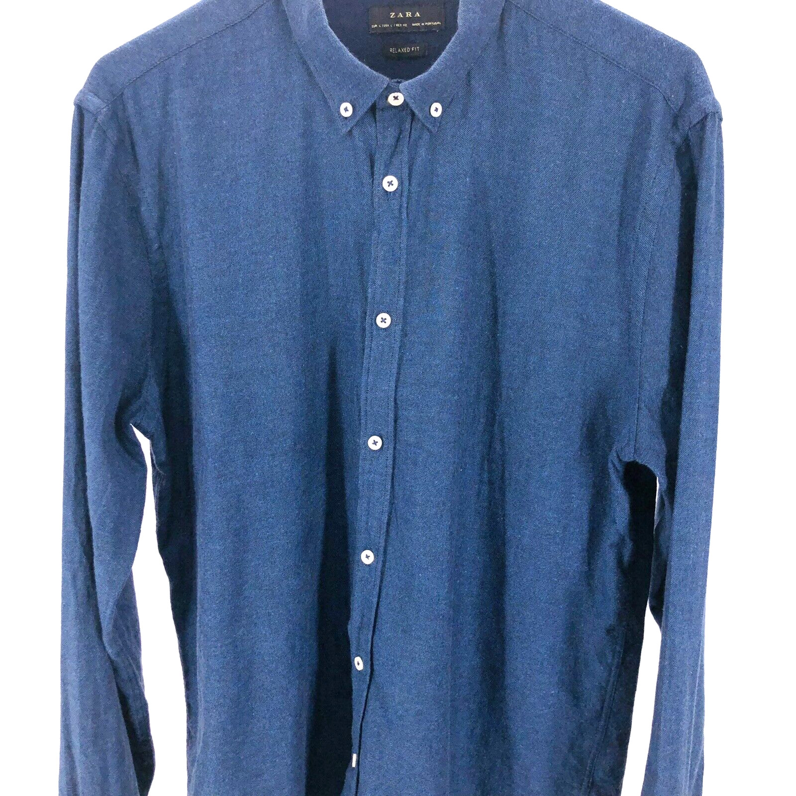 Zara Men's Relaxed Fit Button Front Long Sleeve Colla… Gem