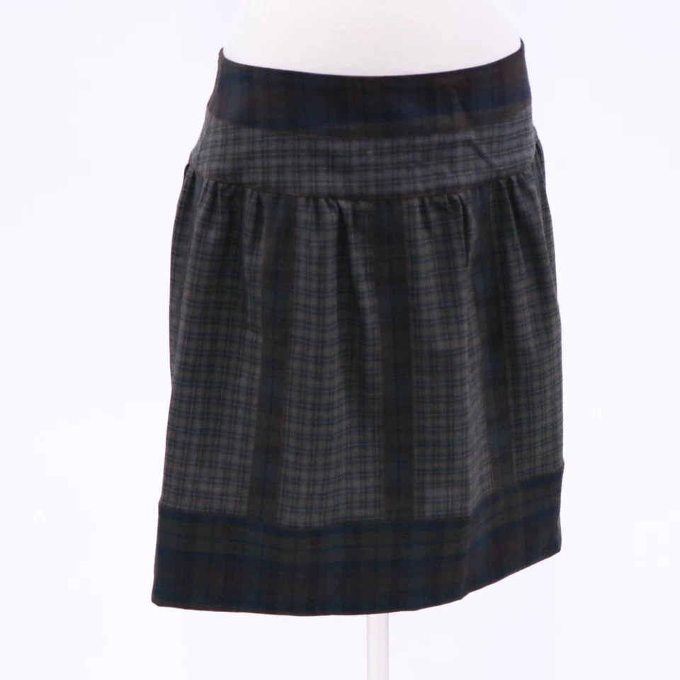 Peruvian Connection 裙 A 字女式 8 格子棕色蓝色短深色学院 — 第 4/4 张图片