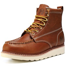 Stylish Classic EH Leather Slip Resistant 6" Soft Toe Mens Work Boots