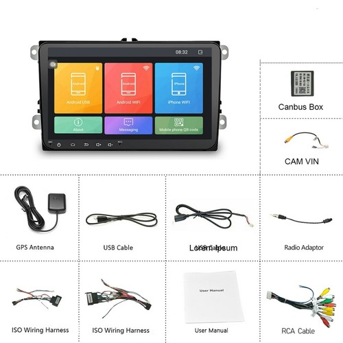 Für VW GOLF 5 6 Touran Tiguan EOS 32G Android 13 Autoradio GPS NAVI +MIK KAM DE - Bild 2 von 12