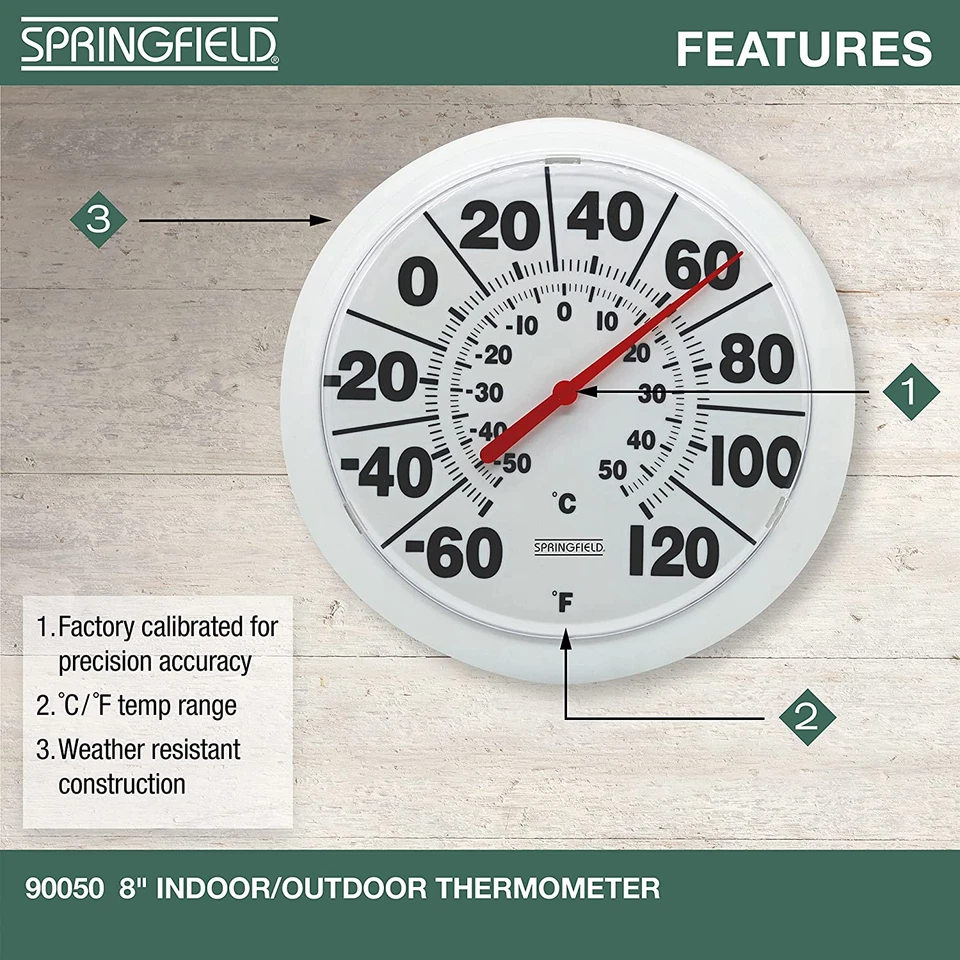 Indoor Outdoor Big and Bold Dial Thermometer, Wireless Thermometer with Easy to  - Image 2 of 4