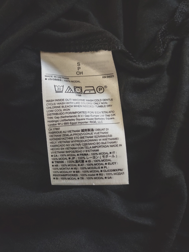 New $34 Banana Republic sz.S Long Black Top T-Shirt Long Sleeve Hi/Low Modal - Picture 6 of 6