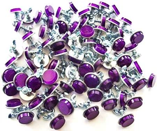 50 PURPLE MINI REFLECTORS LICENSE PLATE MOTORCYCLE BIKE TRUCK TRAILER BB52076P