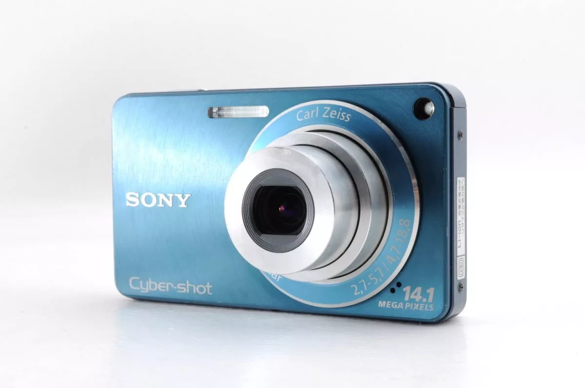 SONY DSC-W350 Digital Camera CyberShot Blue DSCW350 Japanese language only  Used