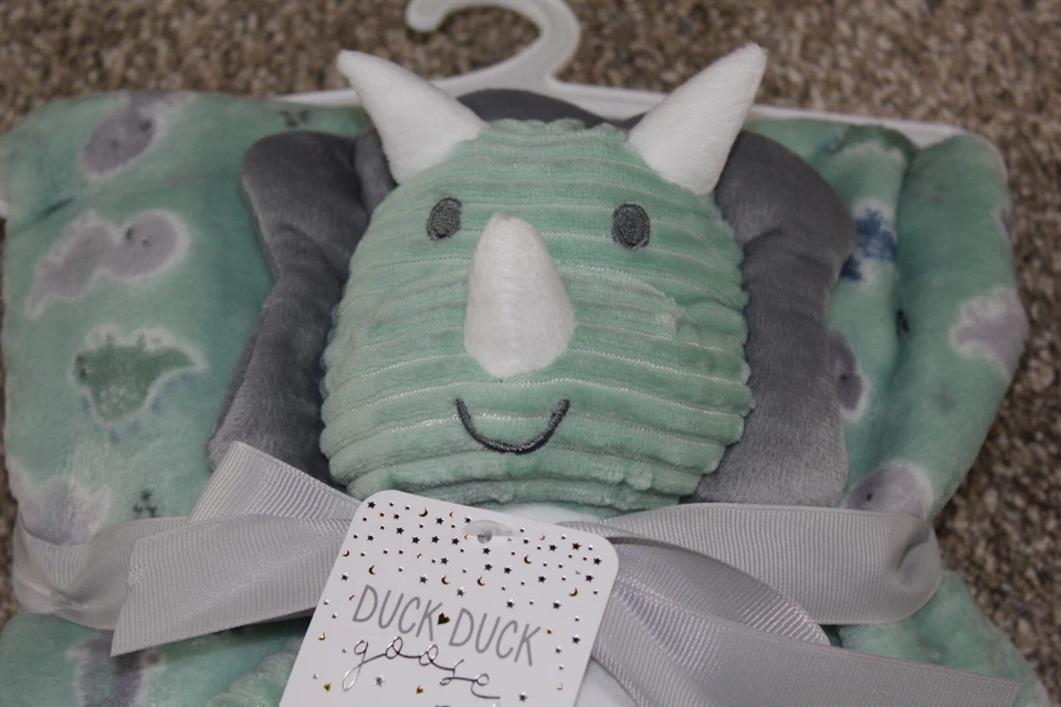 Утка утка гусь динозавр одеяло плюшевая игрушка подарочный набор Baby мальчиков зеленый флис новый с Ярлыками - Изображение 2 из 4